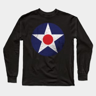 Vintage USAAC Roundel 1919-1941 Distressed Long Sleeve T-Shirt